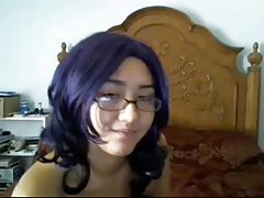 Cutie в очила гол до кръста на уеб камера-hotcamgirls.in