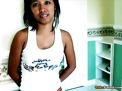 Малки filipina прецака Празнене тогава получава голяма лицева